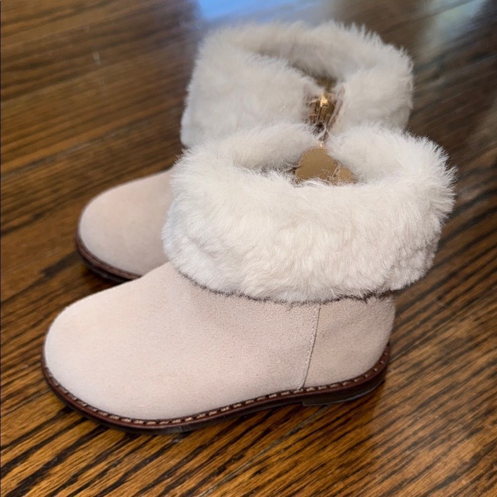 Janie & Jack Faux Fur Lined Suede Boots 6C